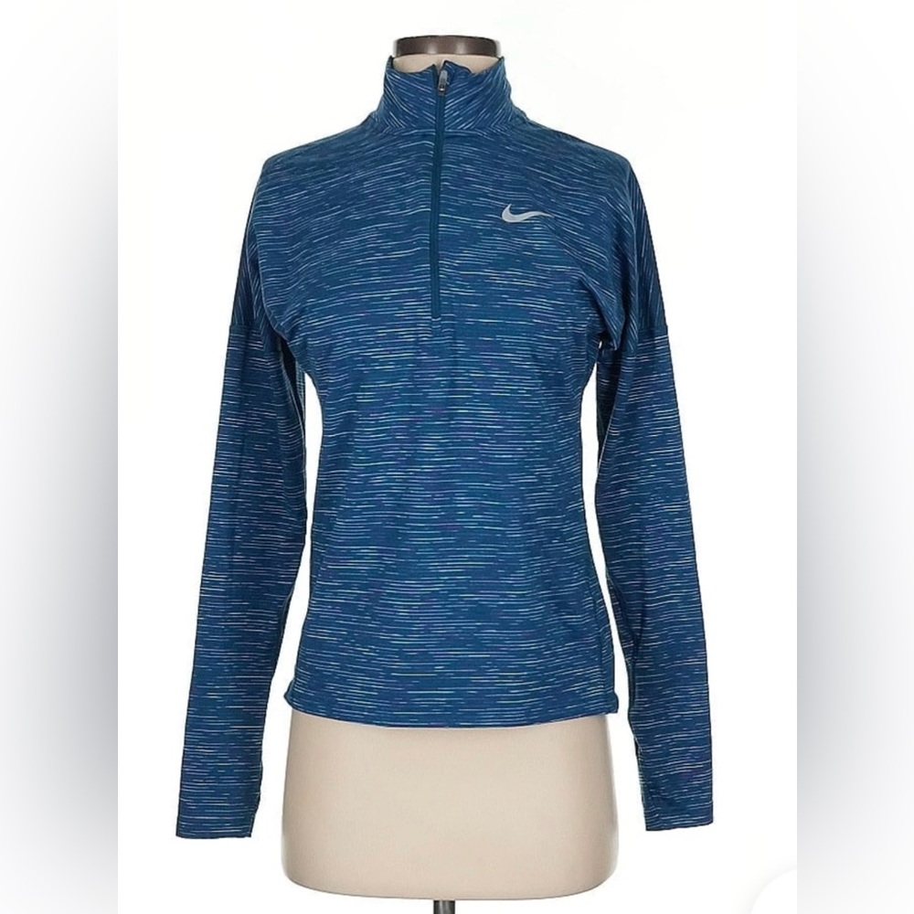 Nike Dri Fit Women's Sz M Running 1/4 Zip
Reflective Blue Heathered Top Pullover
